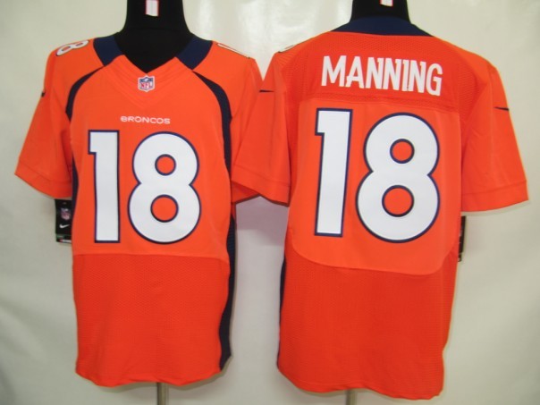 Nike Denver Broncos 18 Manning NFL Elite Jersey in Orange